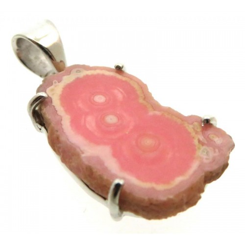 Rhodochrosite Gemstone Sterling Silver Pendant 09